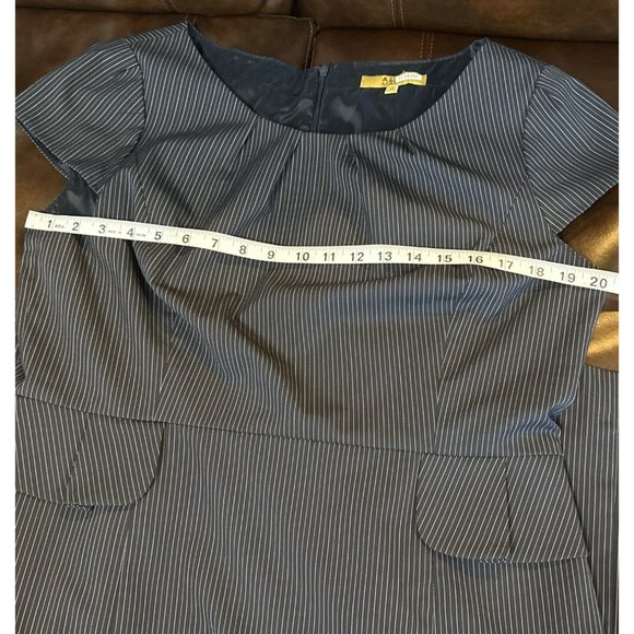 Alex Marie Straight Dress Cap Sleeve Light Black White Stripe Women's Size 14 - Picture 11 of 12